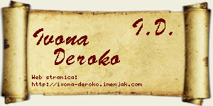 Ivona Deroko vizit kartica